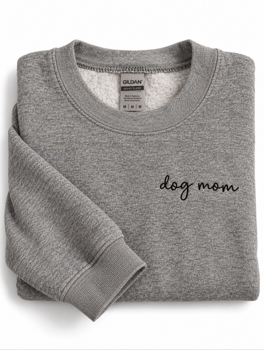 Gildan Heavy Blend Gray "Dog Mom" Crewneck Sweatshirt